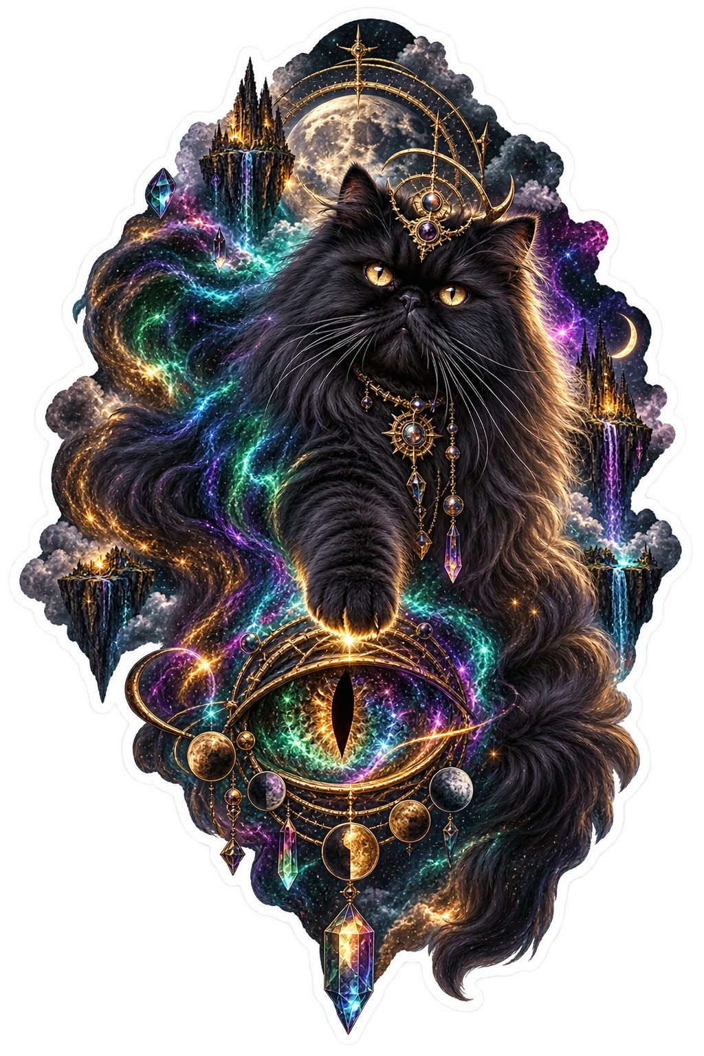Void Sovereign Cat die-cut sticker