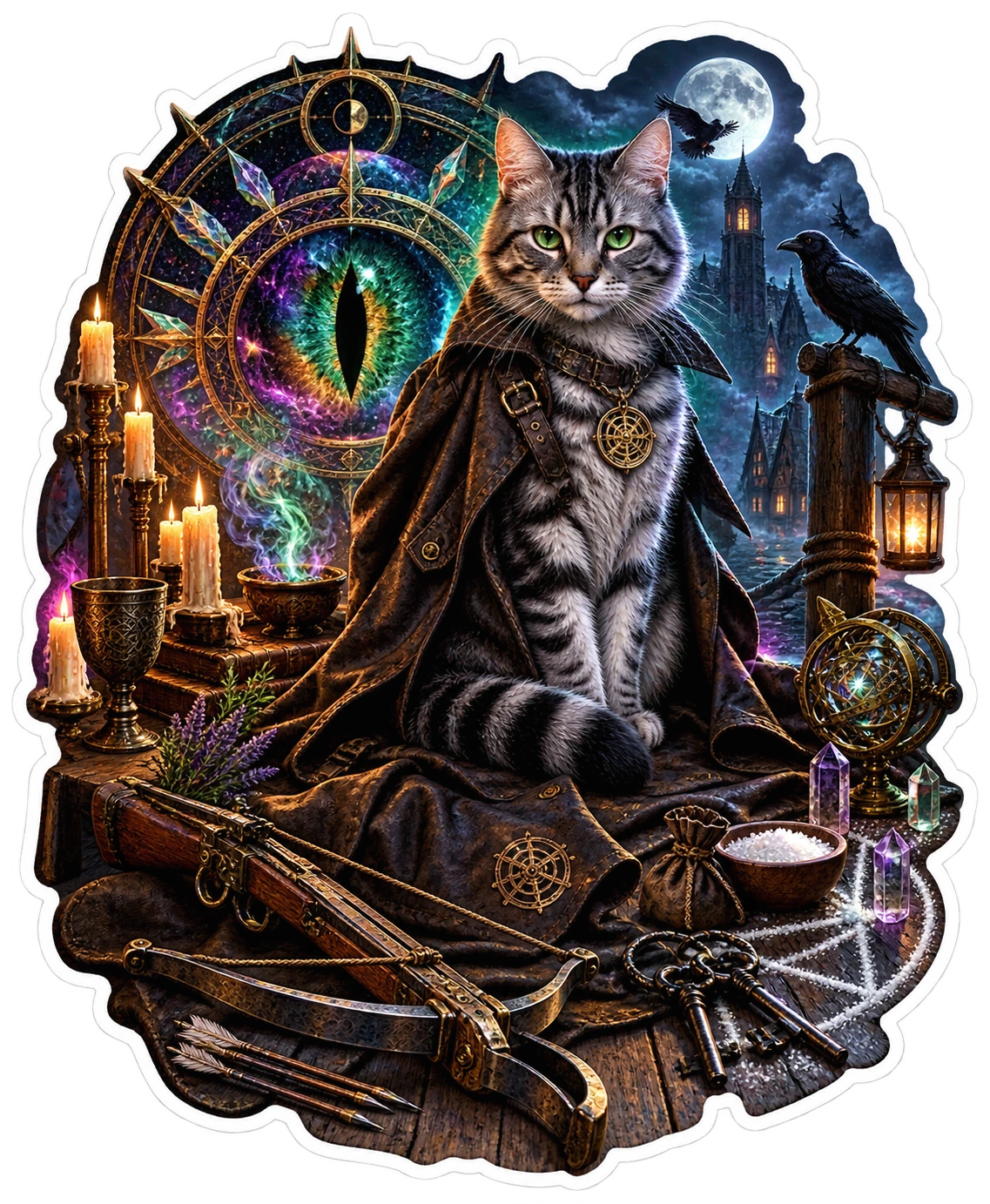Witch Hunter Relic Cat die-cut sticker
