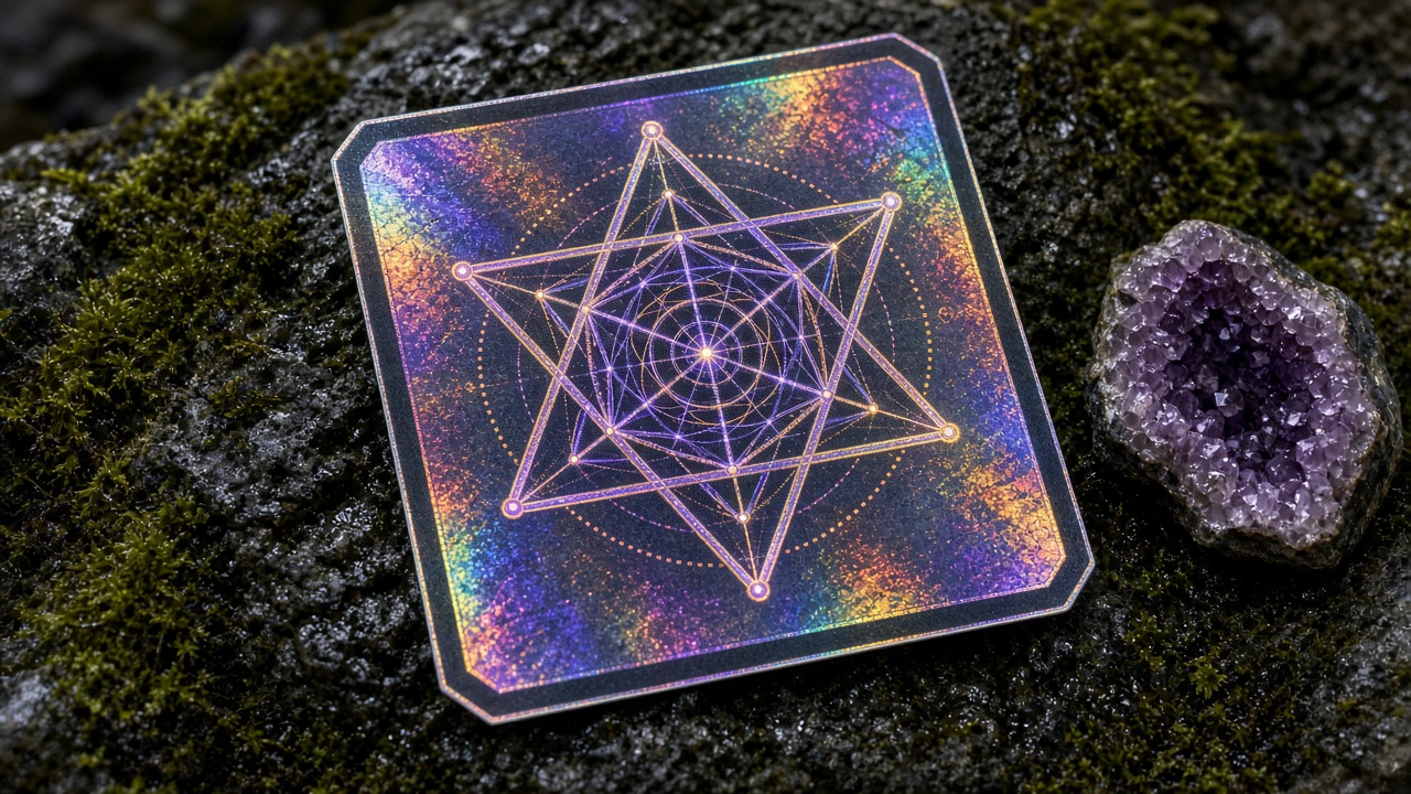 Merkaba on Moss Basalt sticker artwork