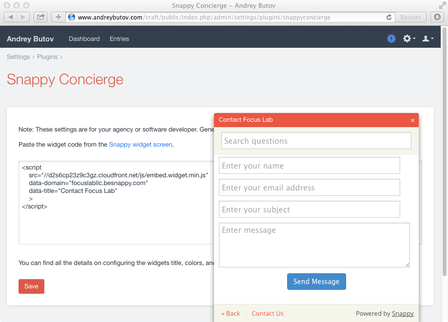 Concierge with widget open