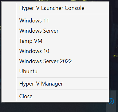 System Tray Menu