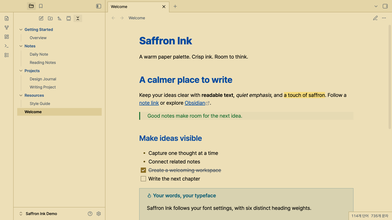 Saffron Ink in Obsidian