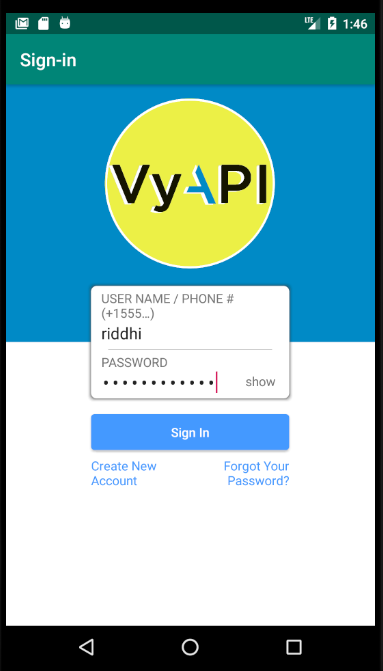 VyAPI Login