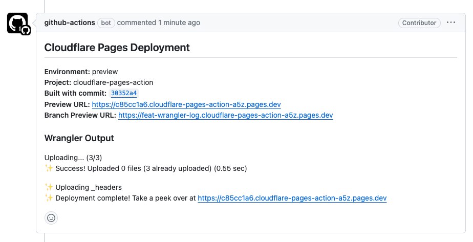 pull request comment example