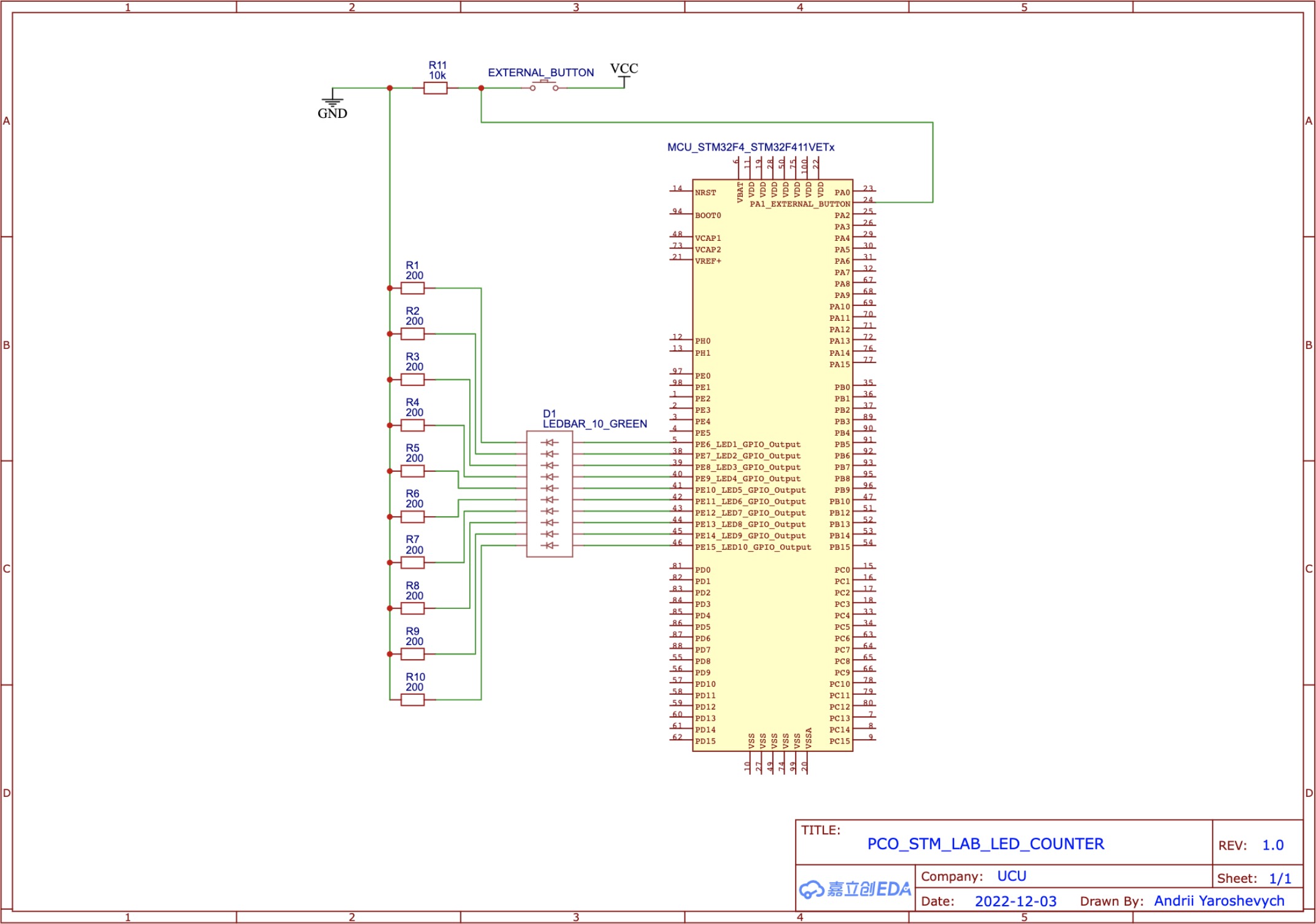 Led counter circuit