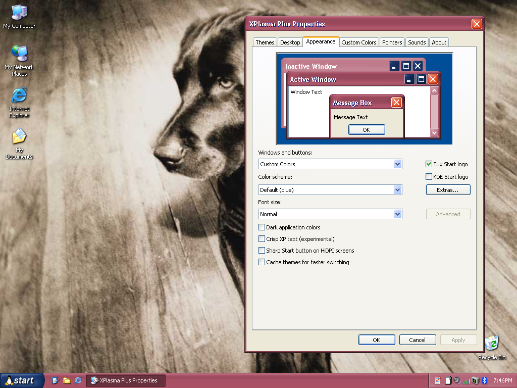 Custom colors in XPlasma Plus Properties