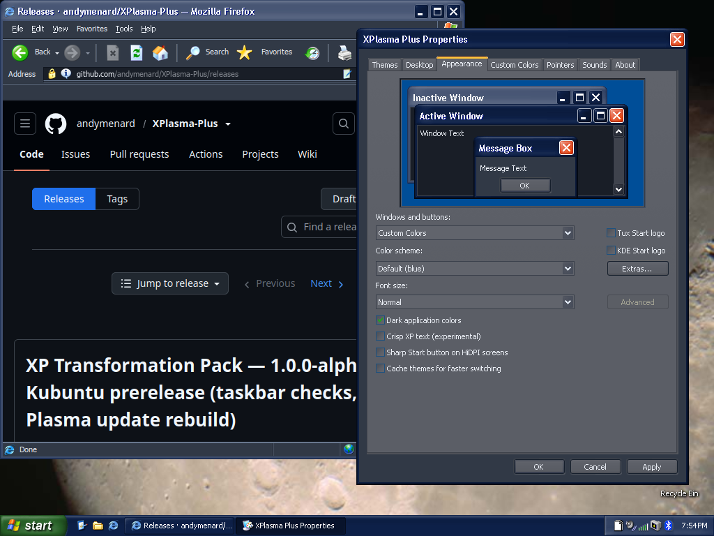 Dark application palette and Firefox theme