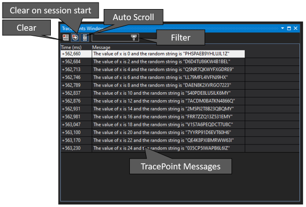 Overview of the TracePoint Window in Visual Studio 2019