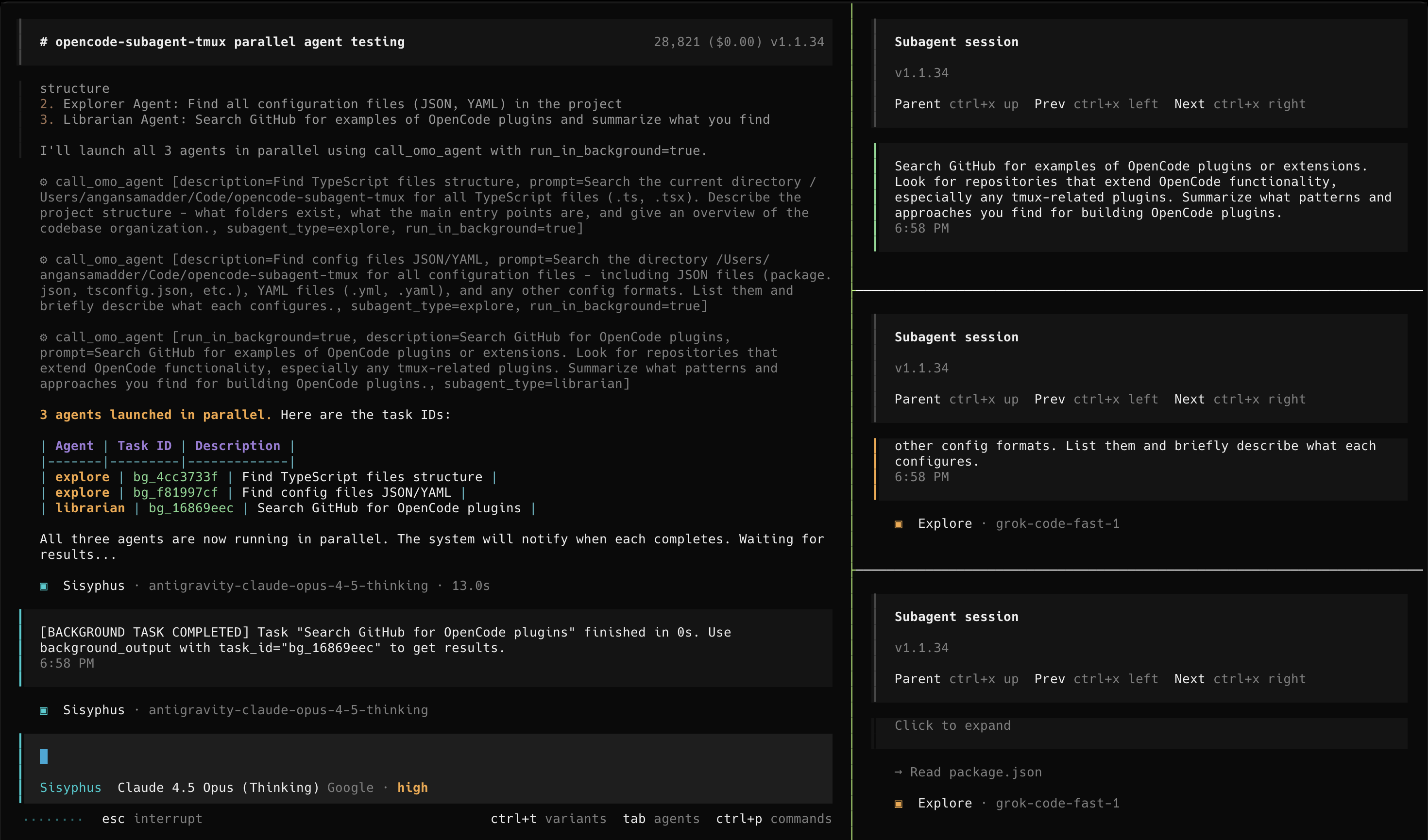 Opencode Agent Tmux Demo