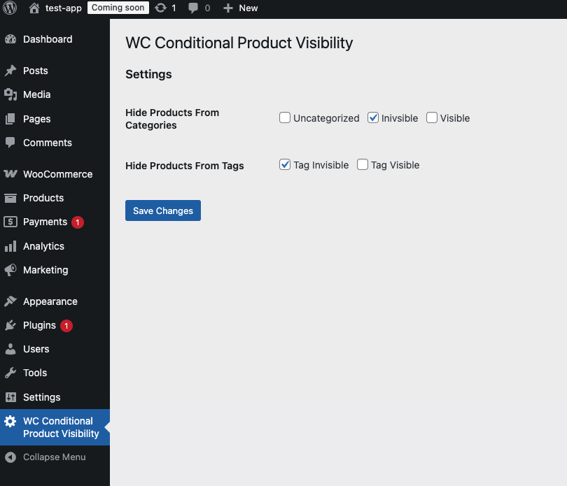 WC Conditional Product Visibility Settings WC Conditional Product Visibility Settings