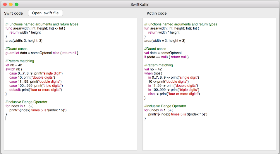 Index include. Swift Kotlin. Свифт код пример. Пример программы на Свифт. Kotlin пример программы.
