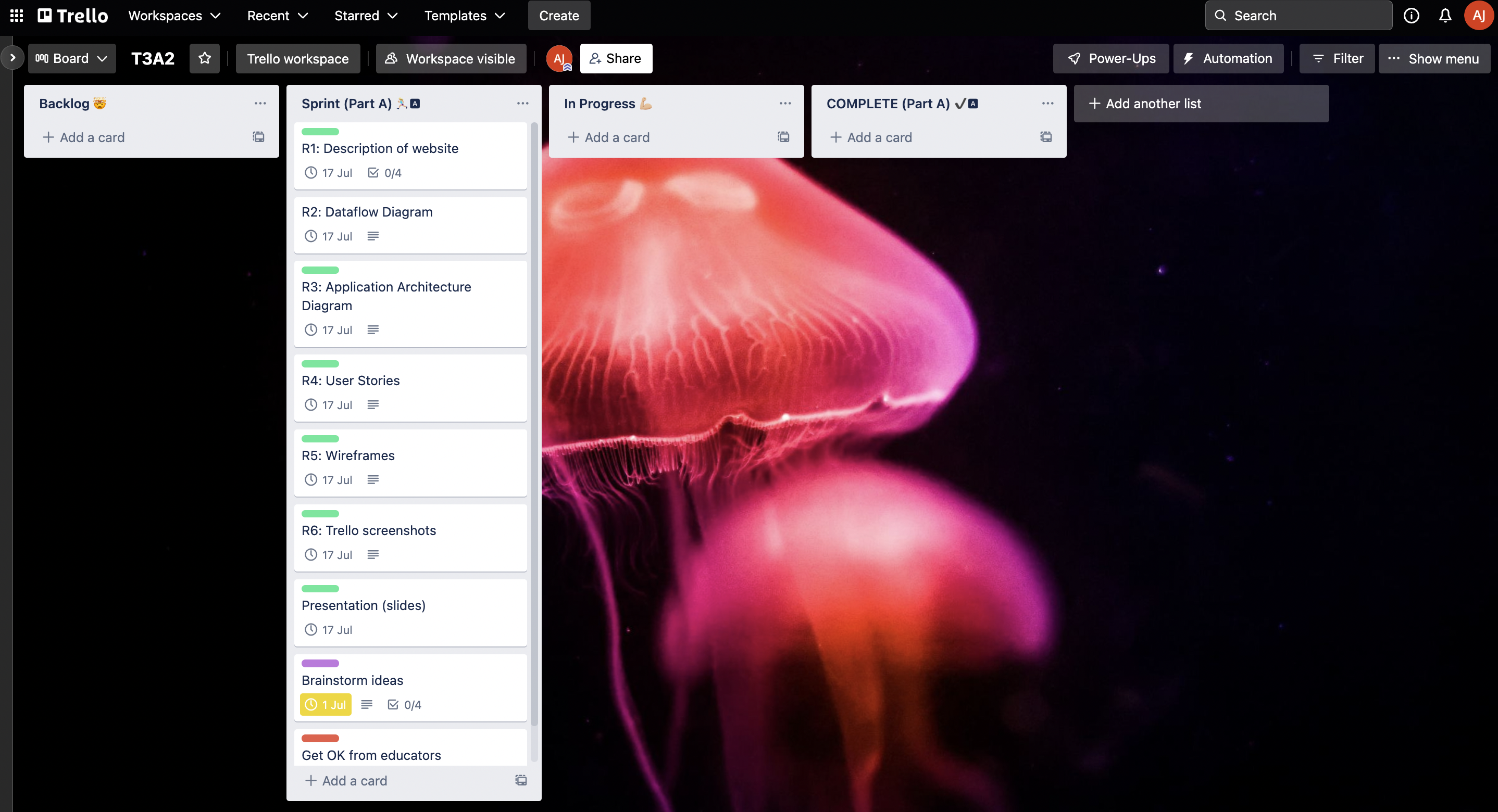 Trello screenshot 1