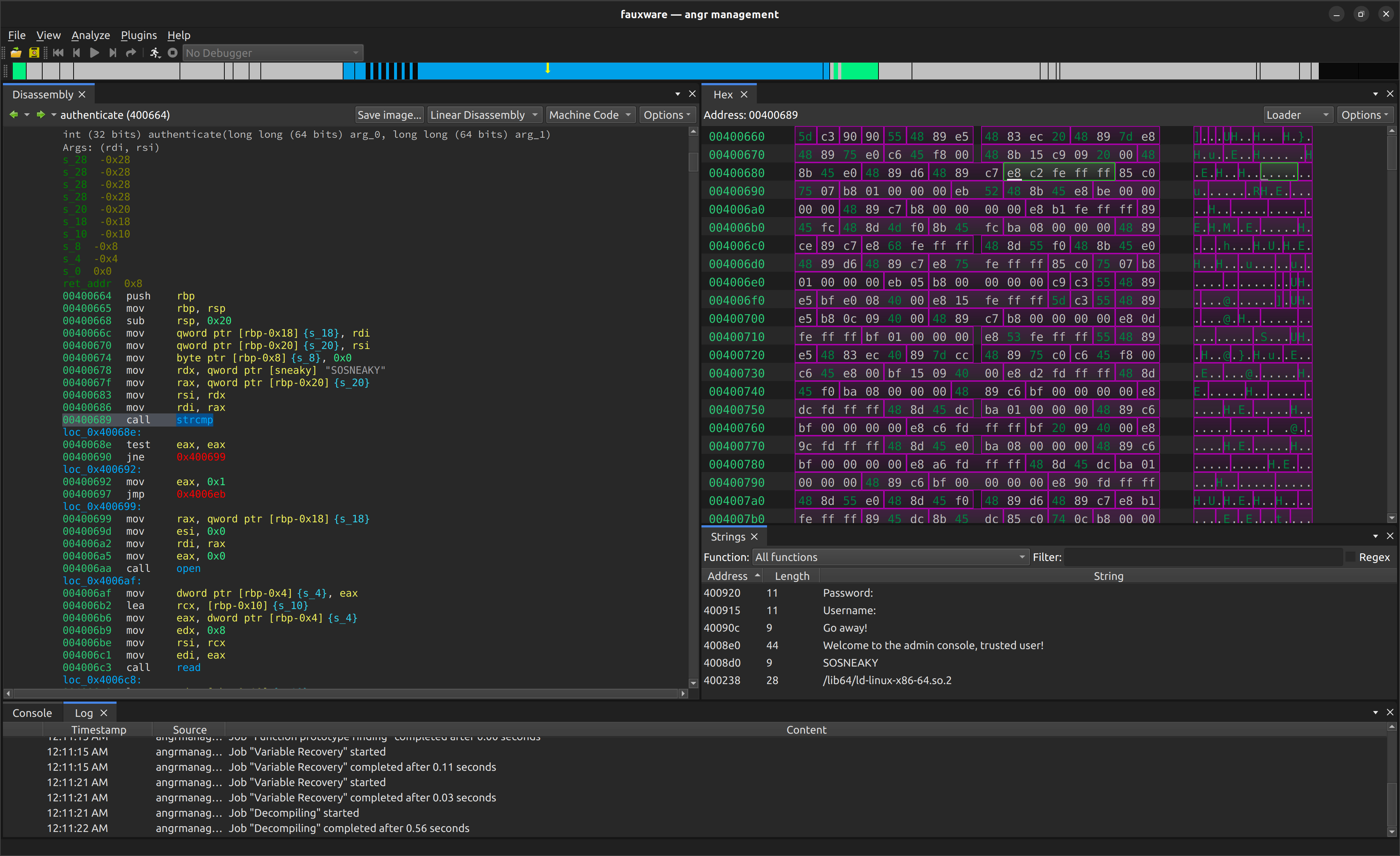 angr Management interface showing disassembly view