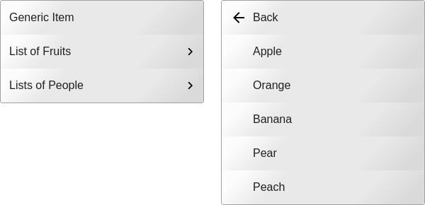 nested menu control screenshot