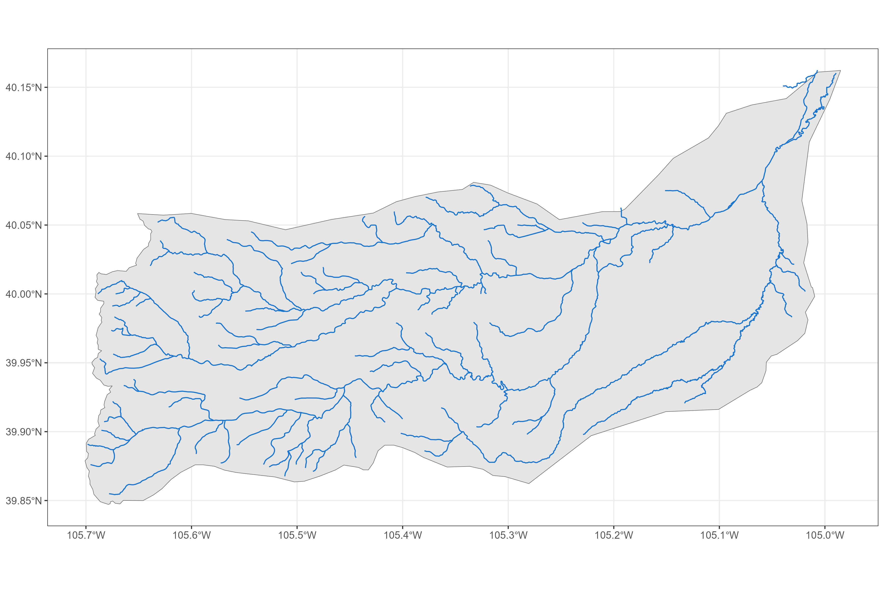 NHDPlus flowlines in AOI