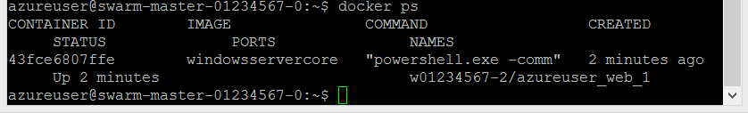 Image of docker ps