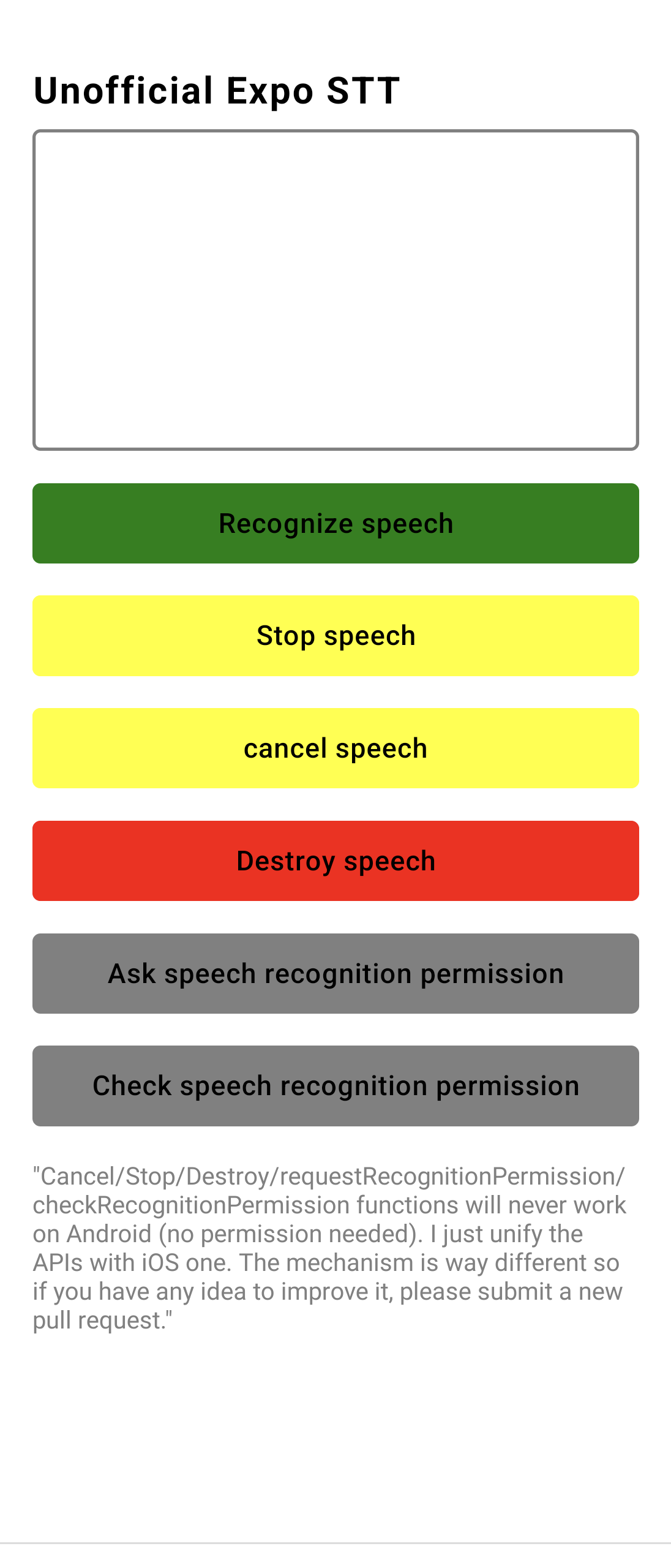 Demo speech to text