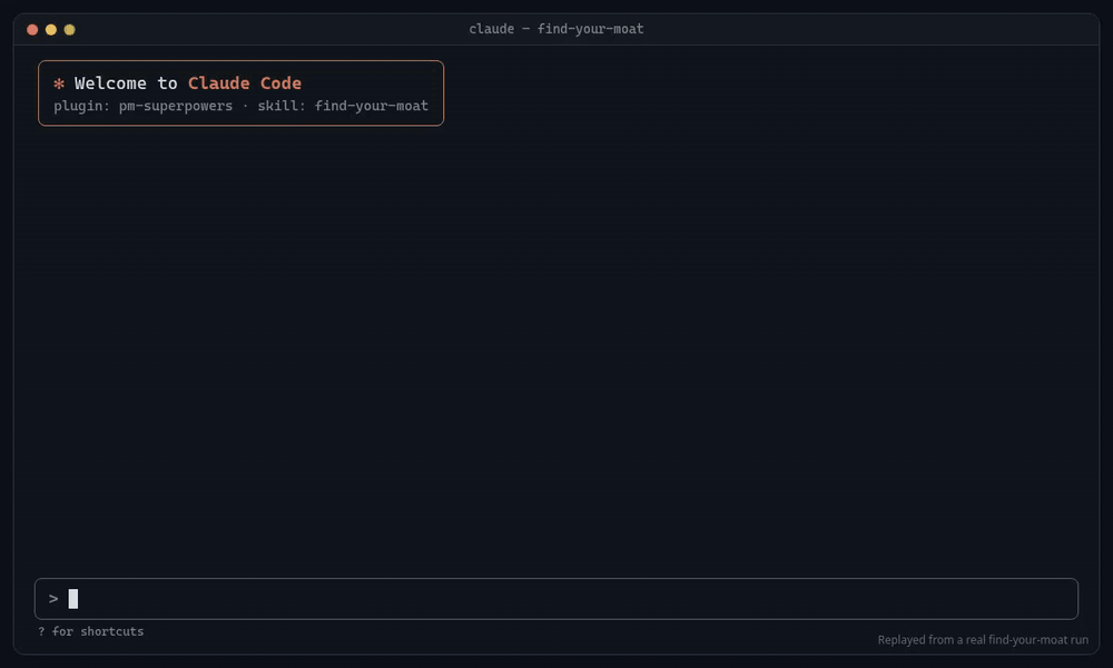 find-your-moat on Linear, from a real run