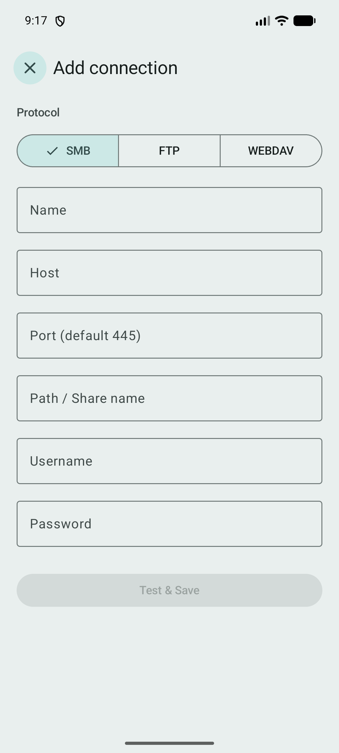 Add network connection