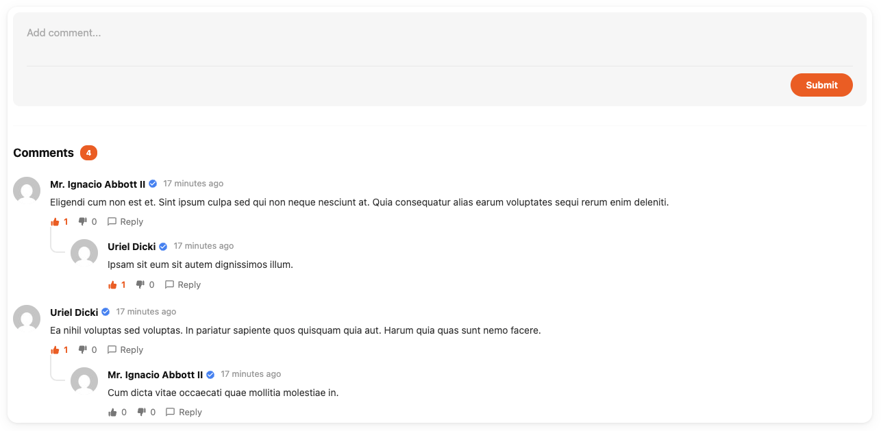 Logged-in view