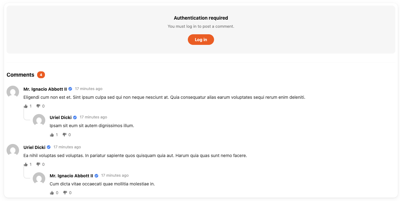 Logged-out view