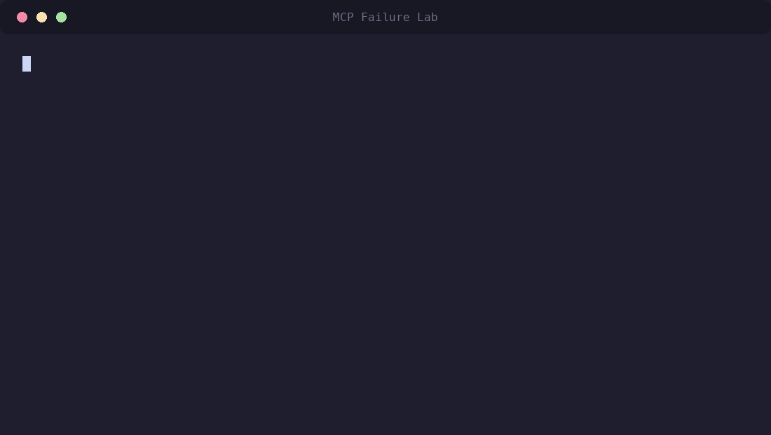 MCP Failure Lab demonstrating a bounded delay and an expected timeout