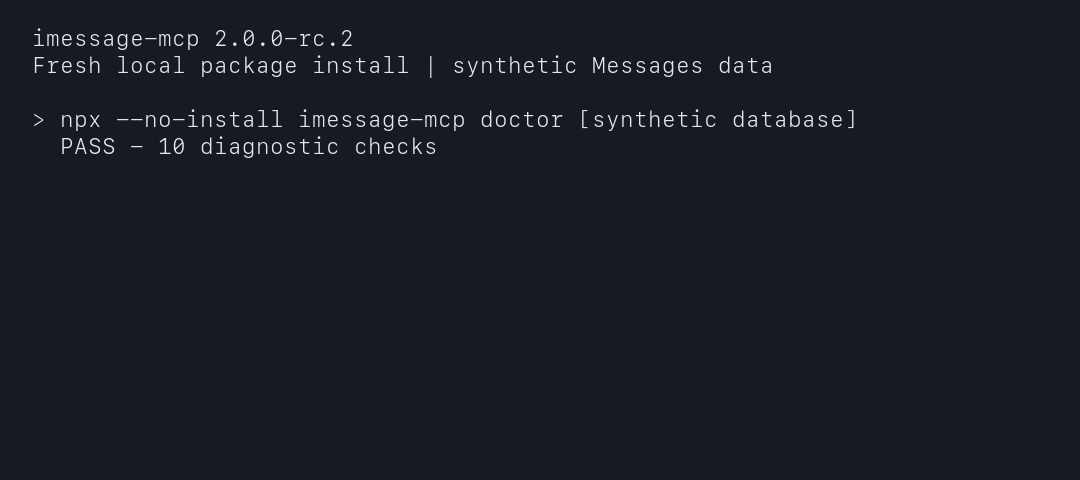 imessage-mcp answering questions about synthetic Messages history