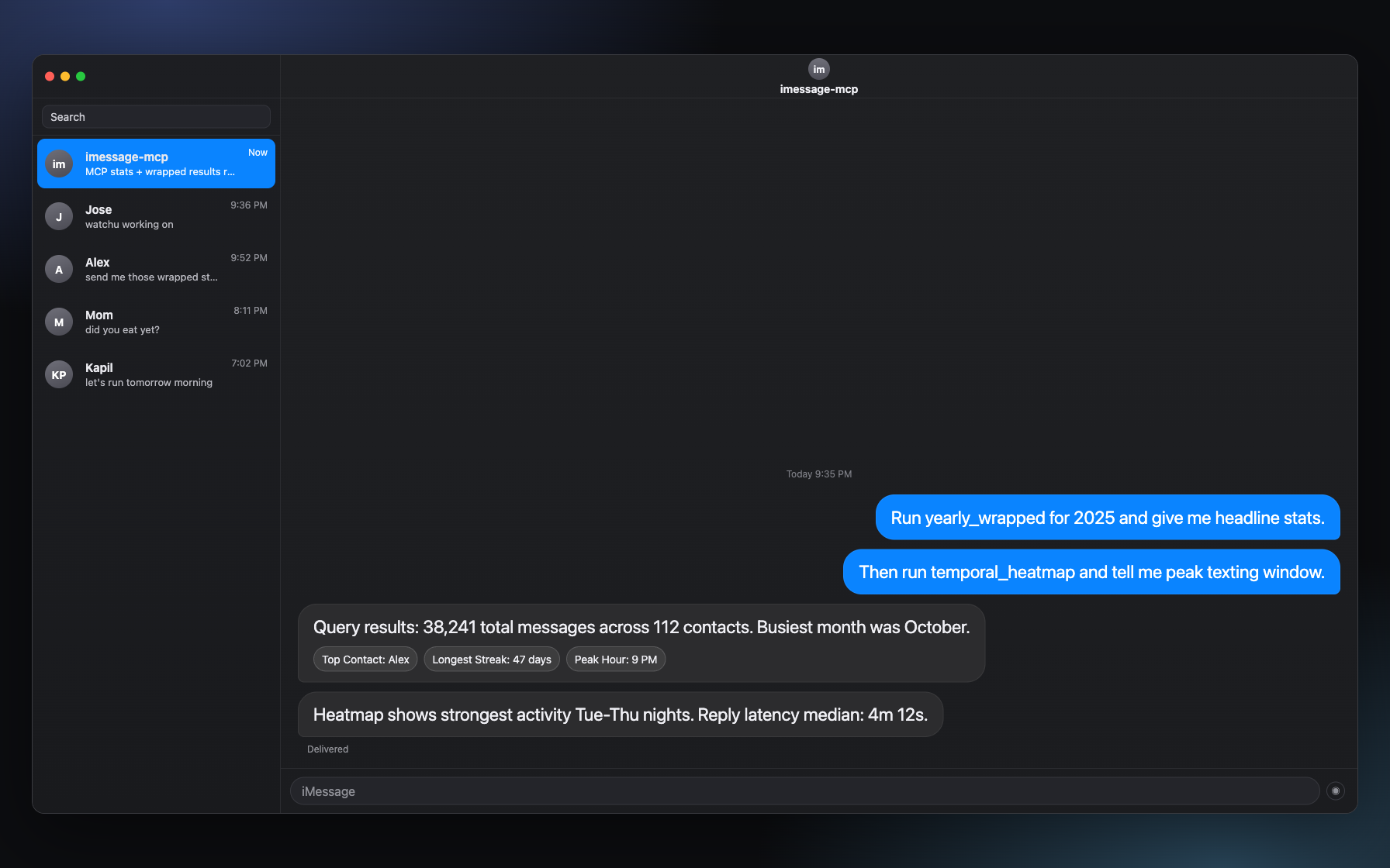 imessage-mcp in action