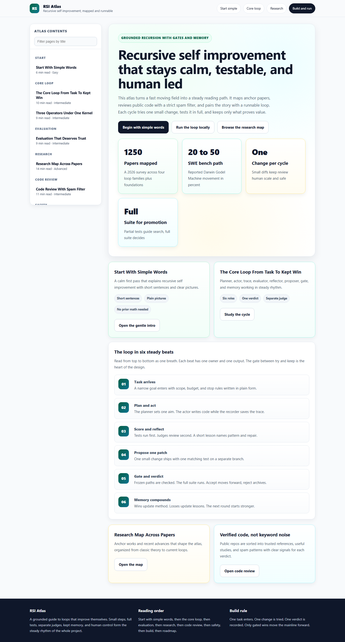 RSI Atlas home page with hero metrics and loop preview