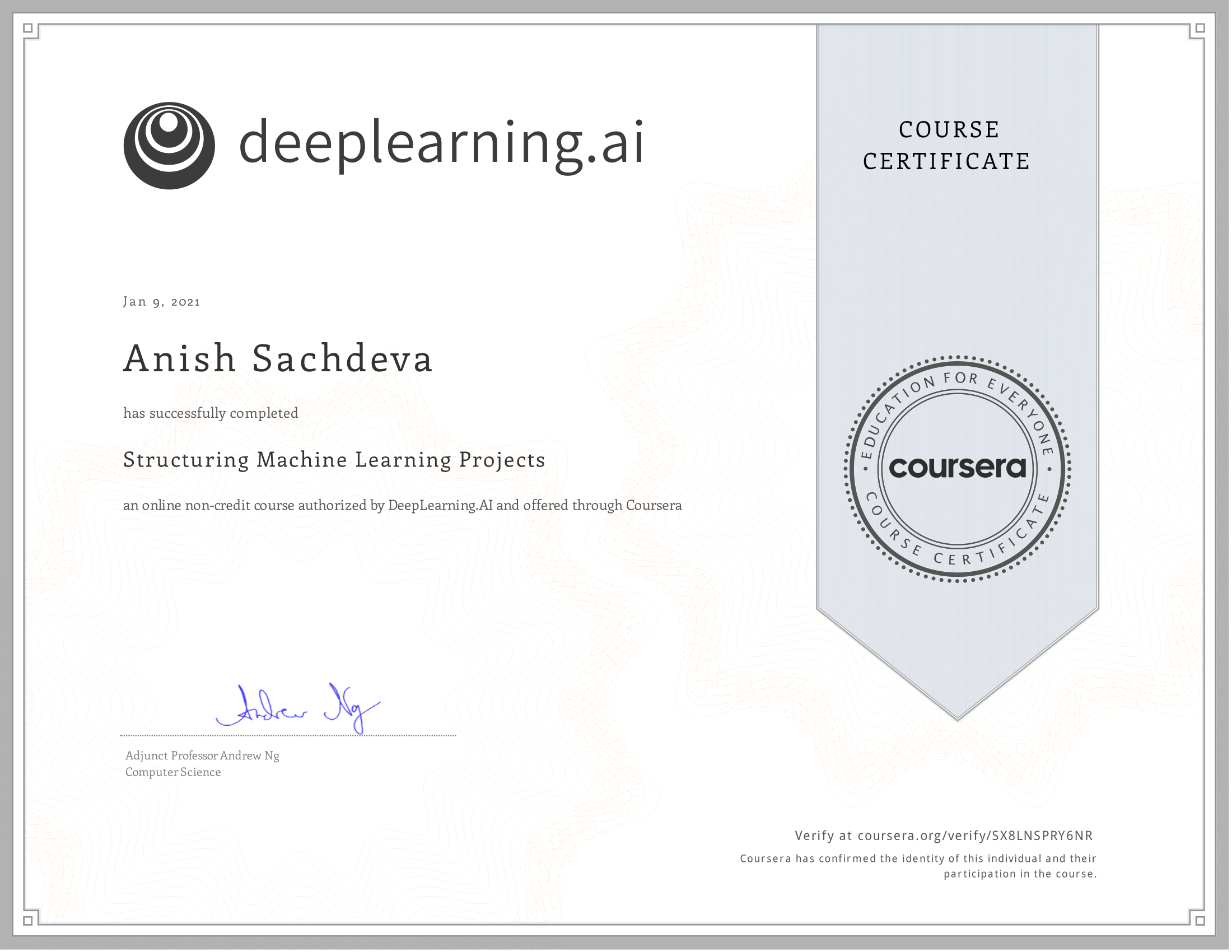 certificate