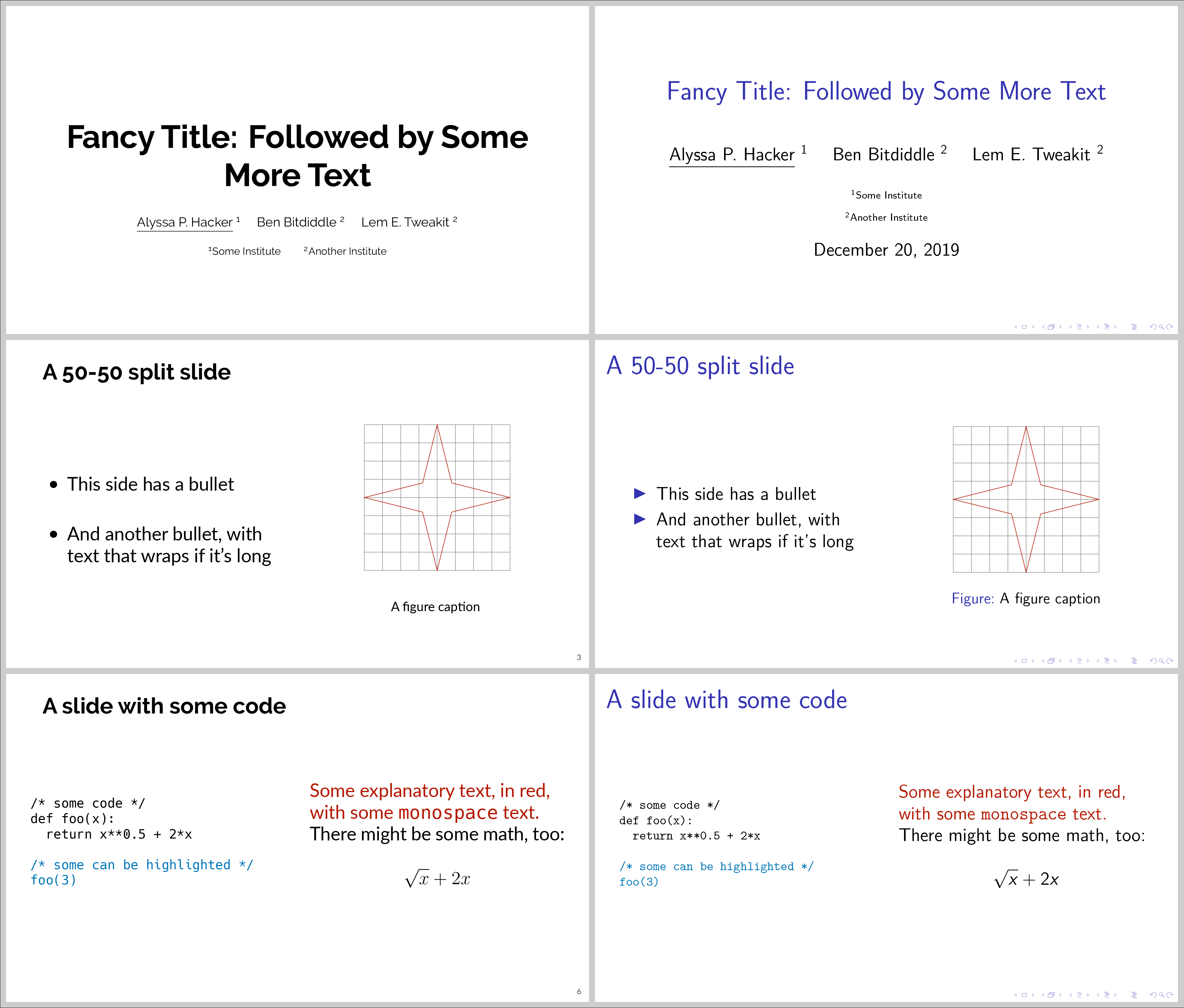 presentation beamer latex example