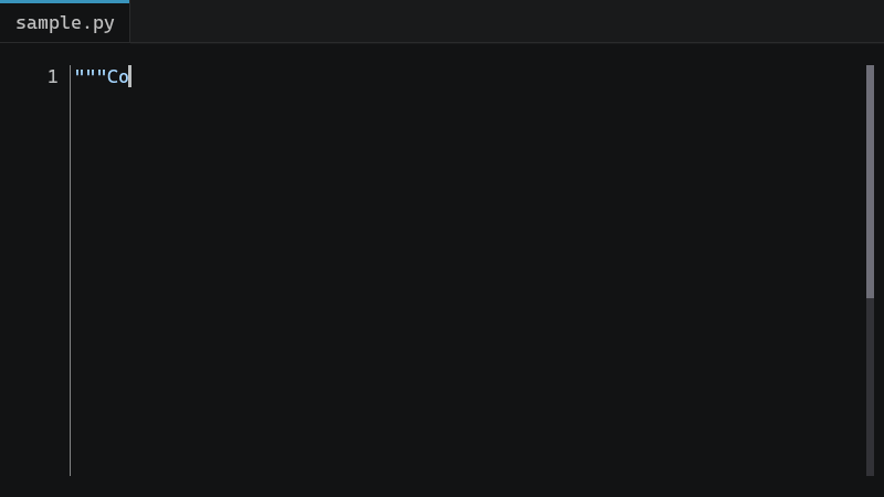 A Python file being typed out in the Dark 2026 theme