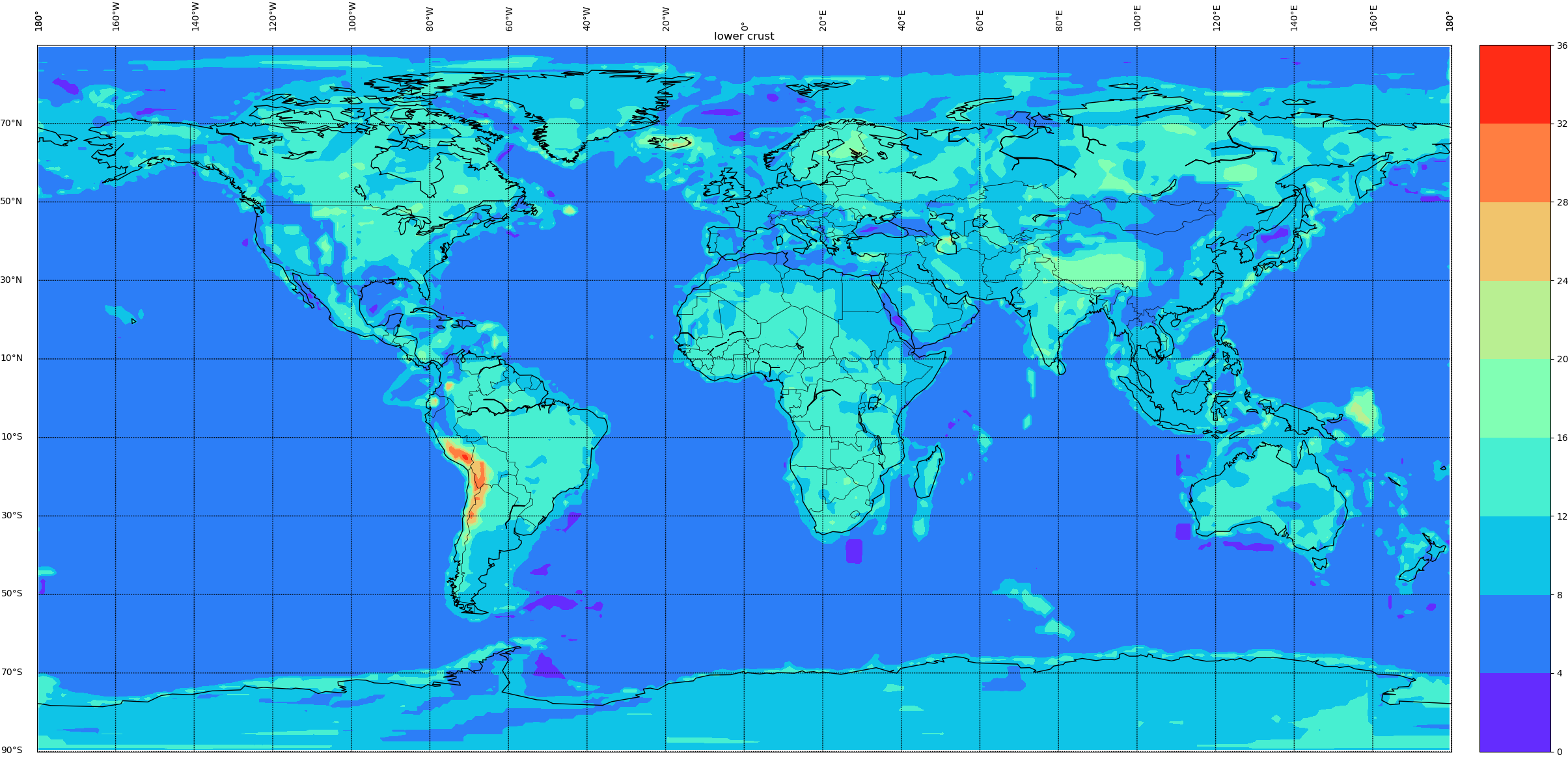 Glbal Crustal Thickness Distribution