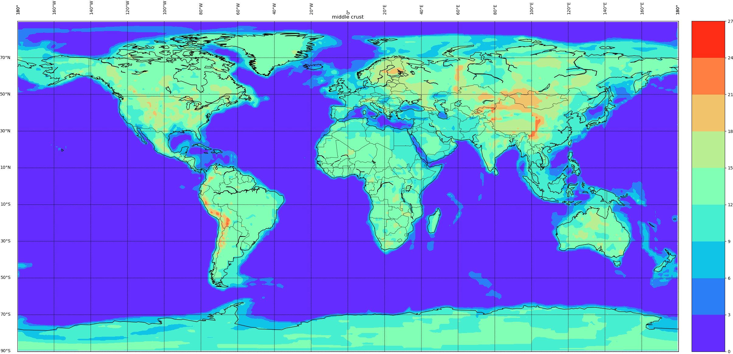 Glbal Crustal Thickness Distribution