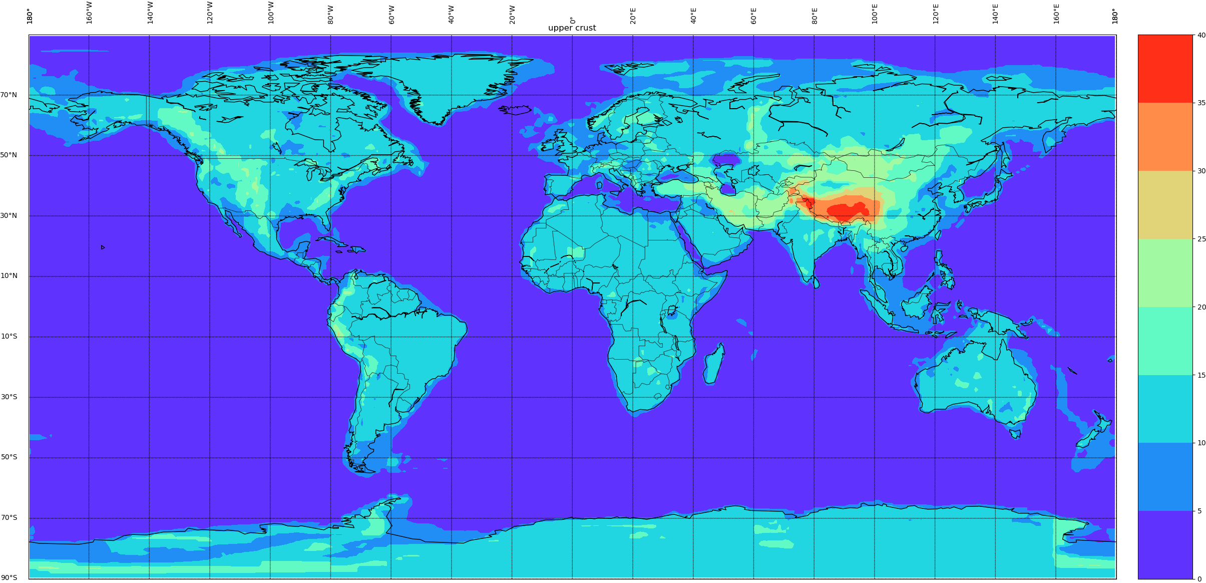 Glbal Crustal Thickness Distribution