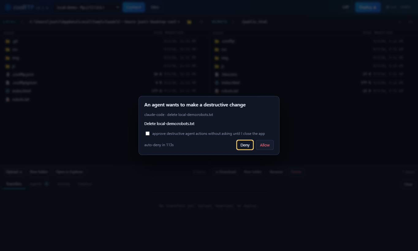 Approval dialog