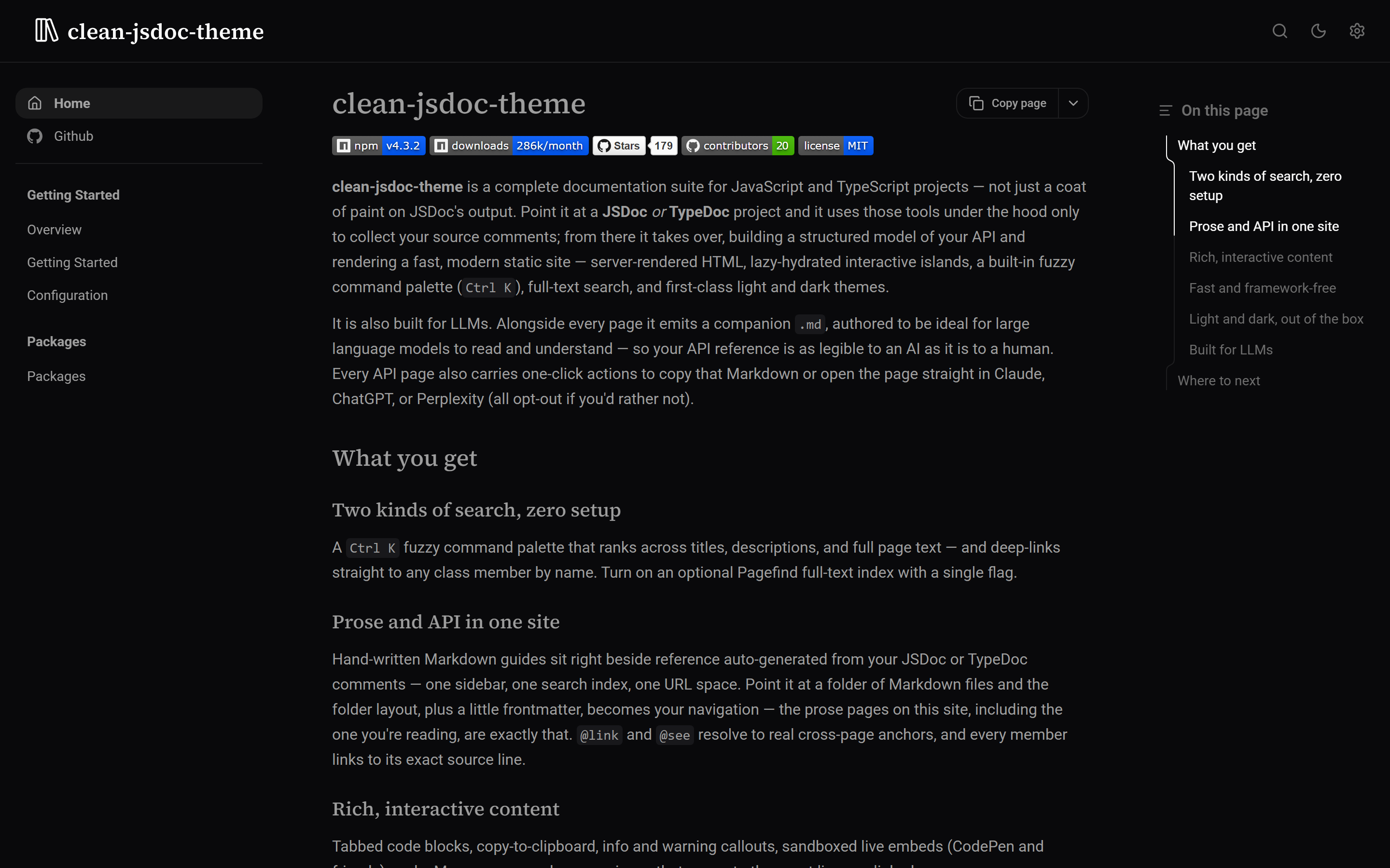 clean-jsdoc-theme — dark theme