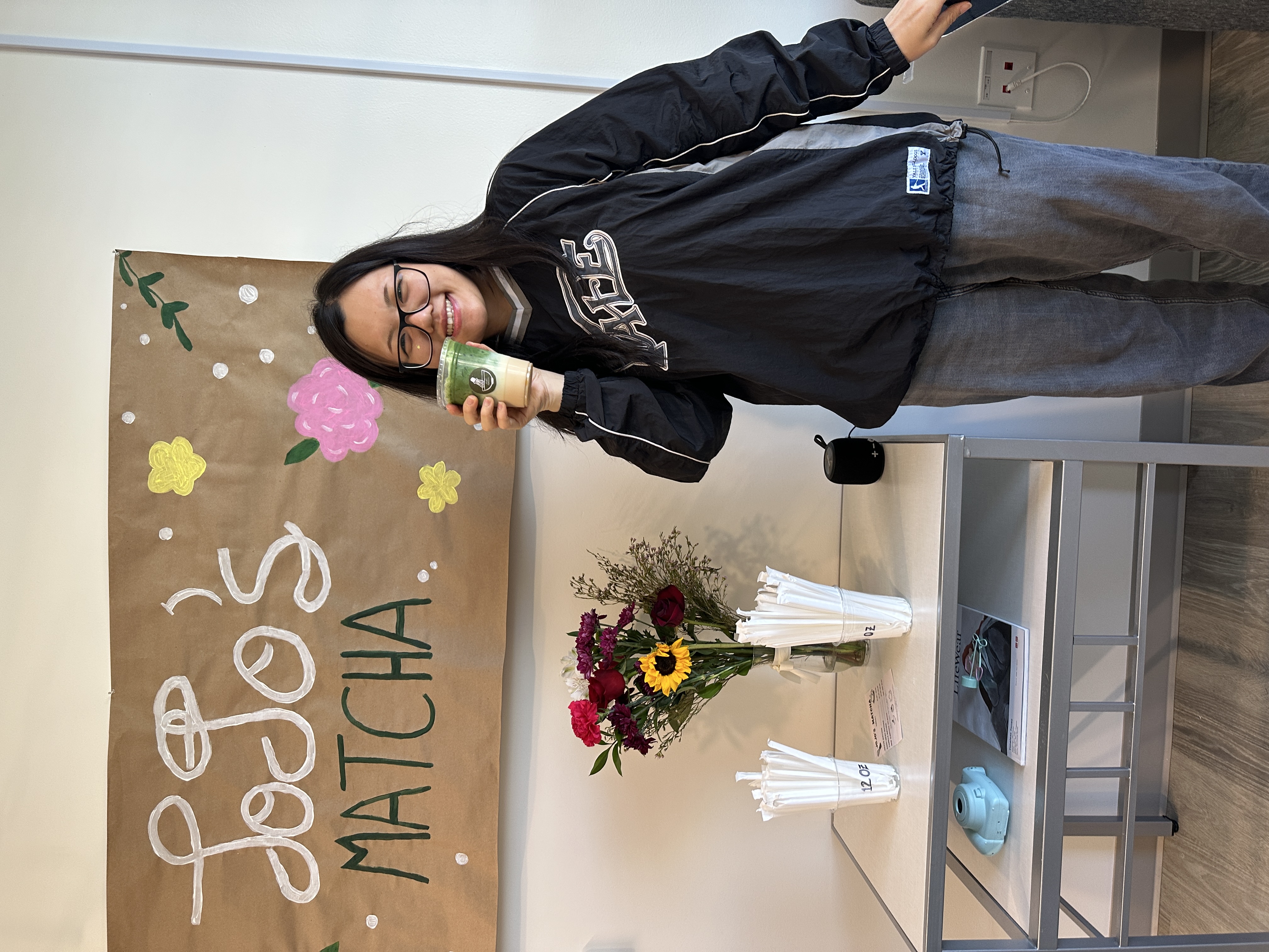 Matcha art in a café