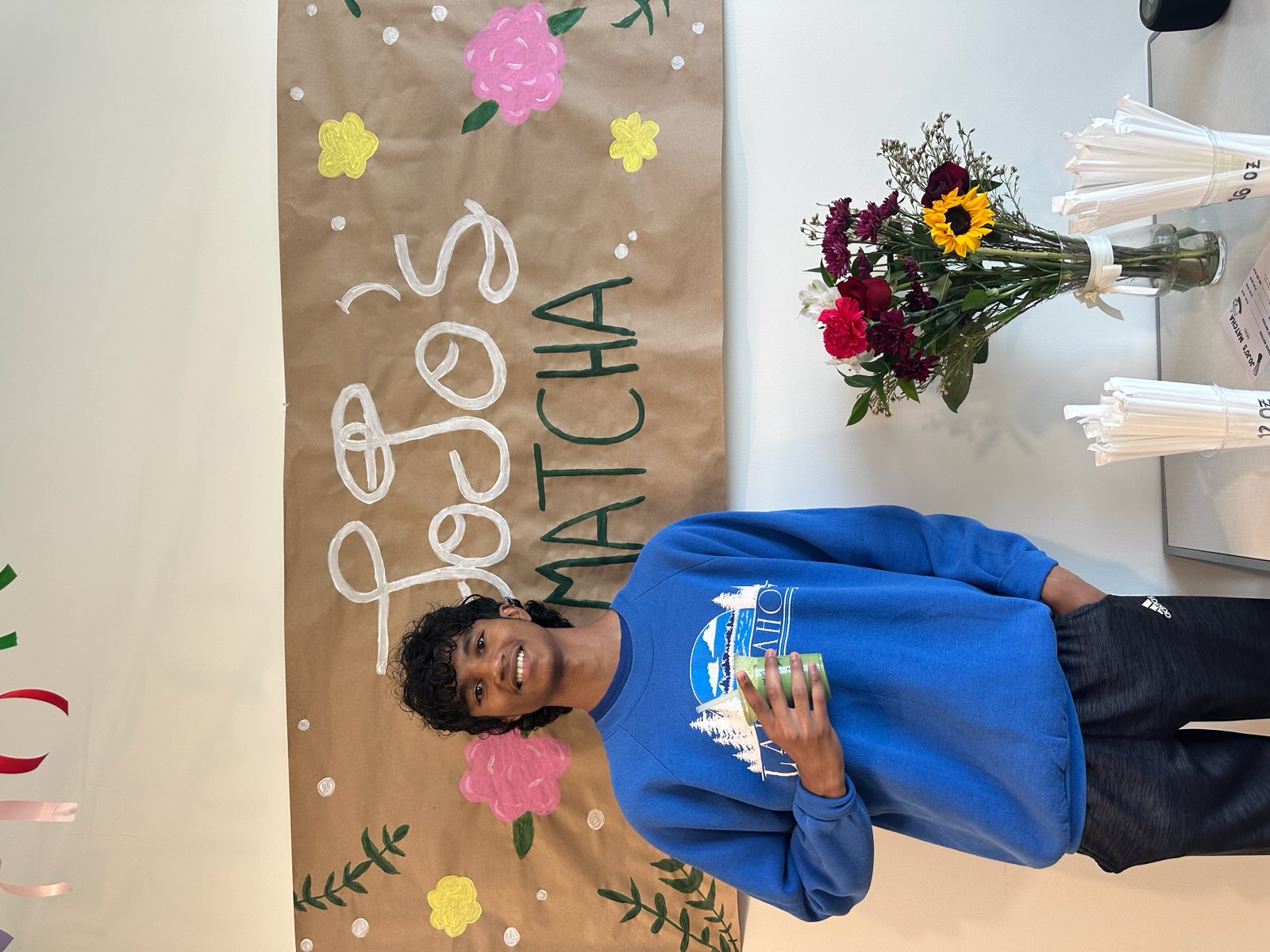 Matcha art in a café