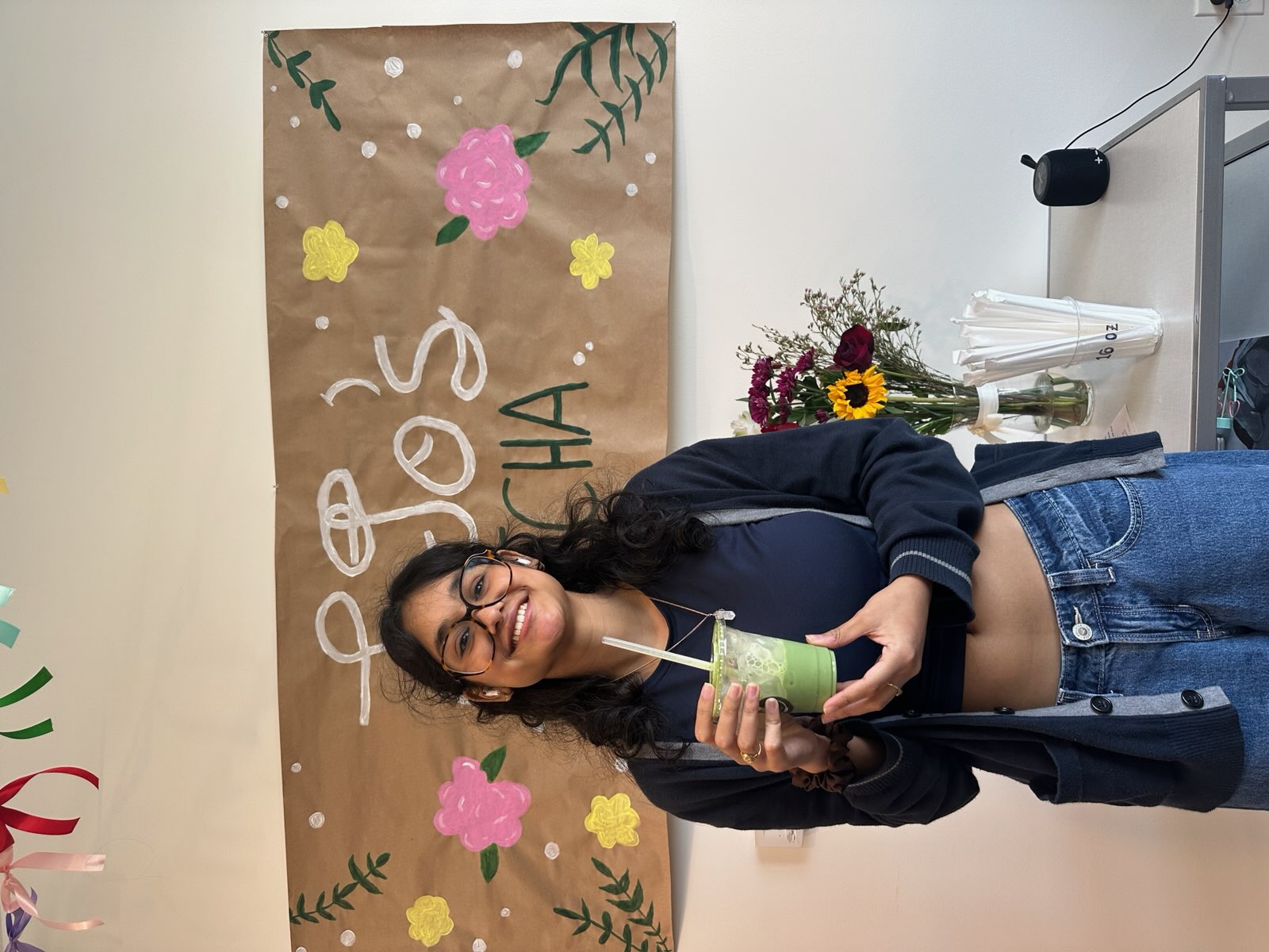 Matcha art in a café