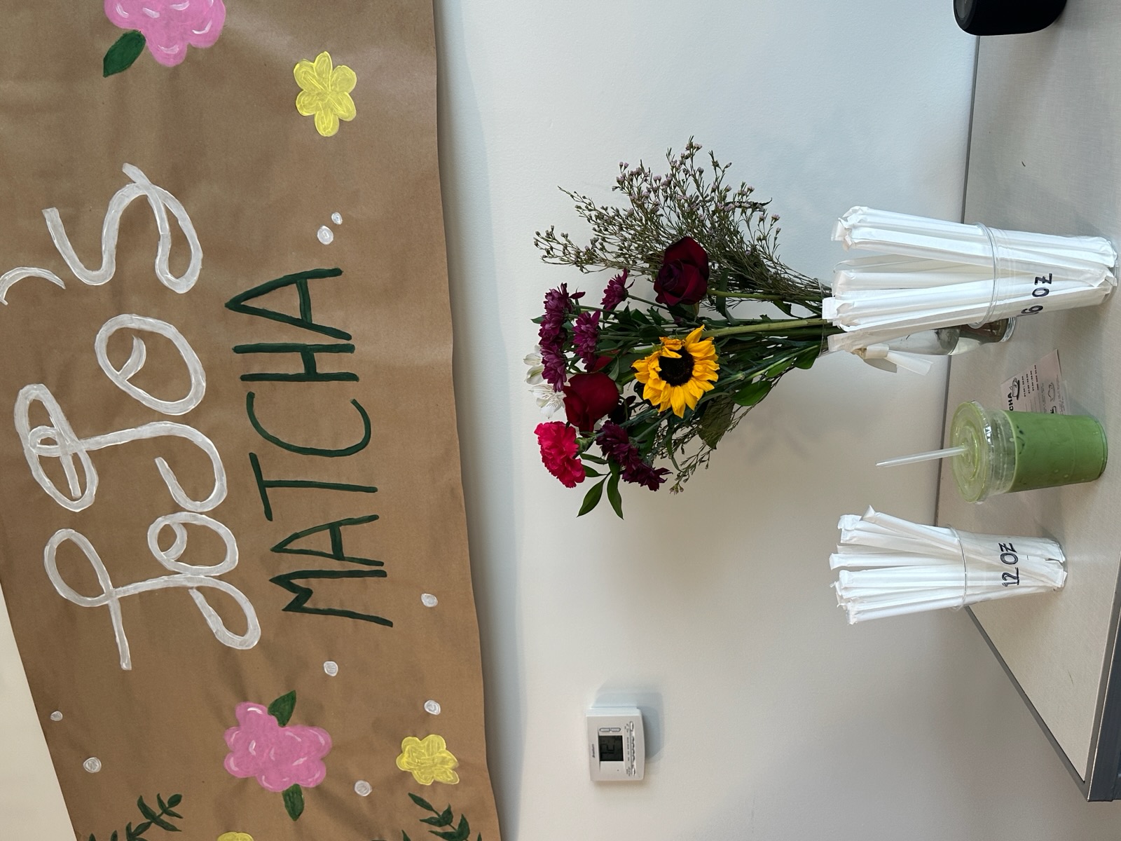 Matcha art in a café