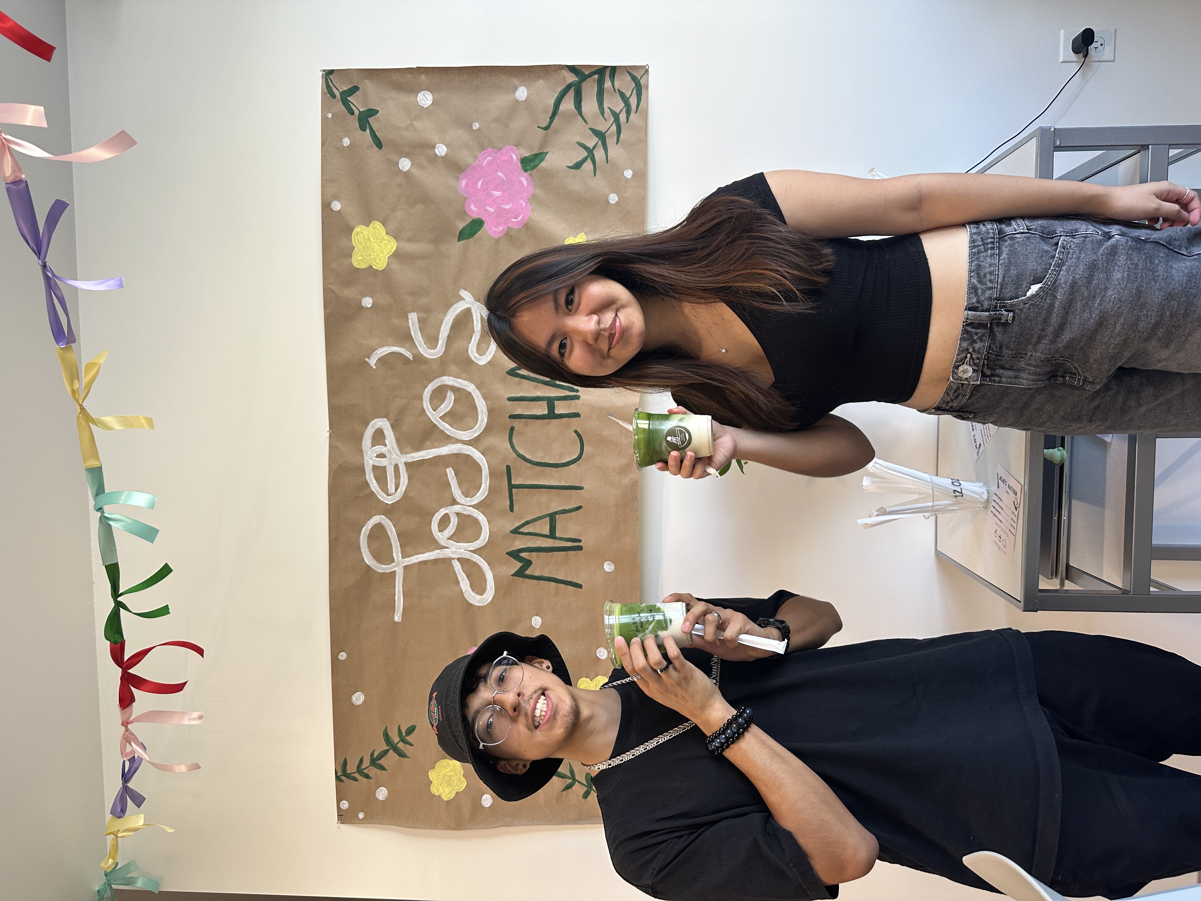 Matcha art in a café