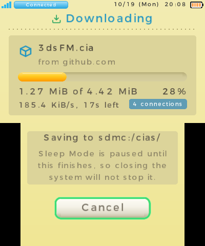 A download in progress