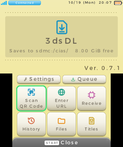 The home screen
