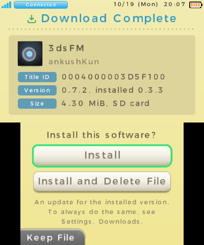 Installing a downloaded CIA