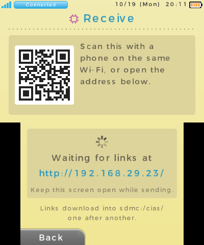 Receiving links from a phone