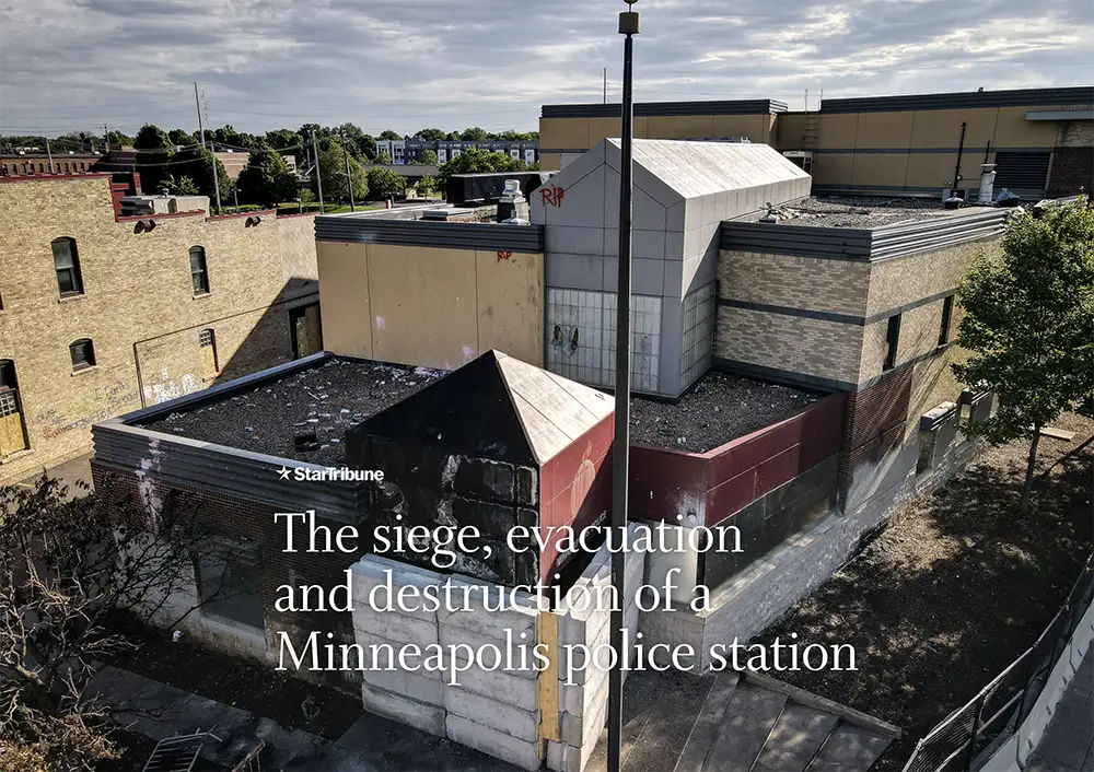 The siege, evacuation and destruction of a Minneapolis police station