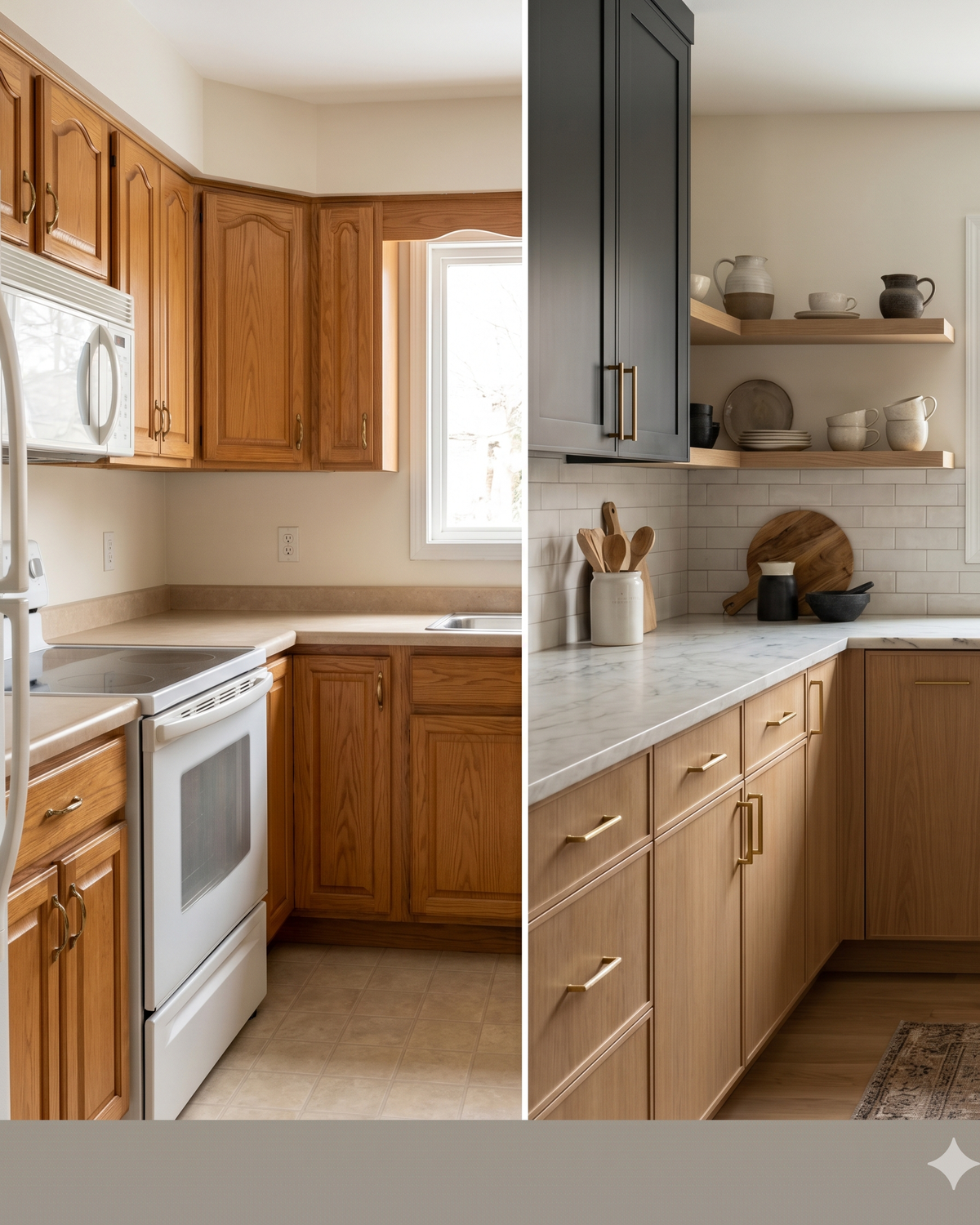 Designer reviewing kitchen layout with homeowner