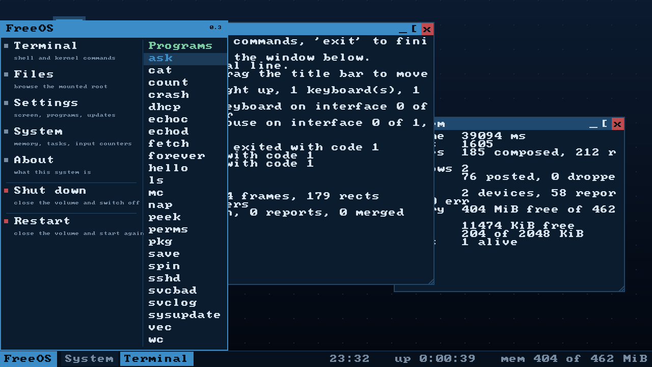 The start menu