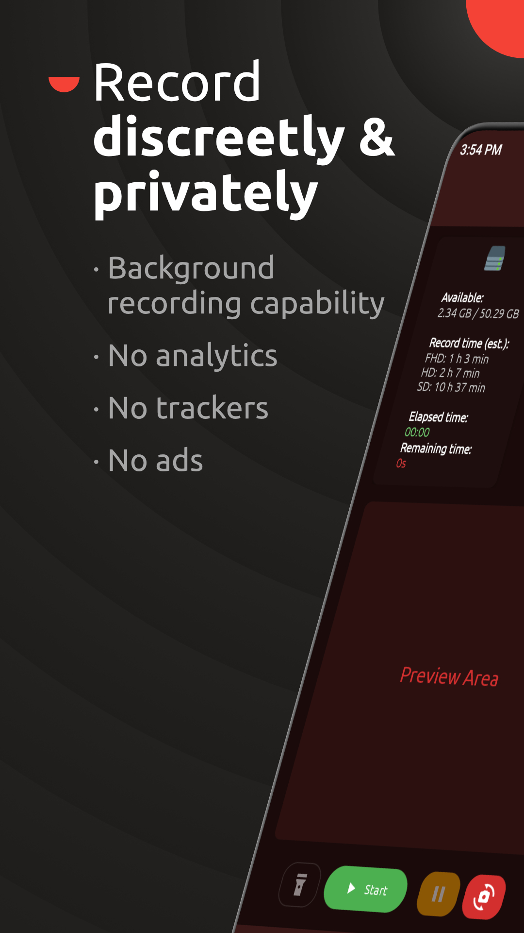 Screenshot 1 of FadCam — opens full size